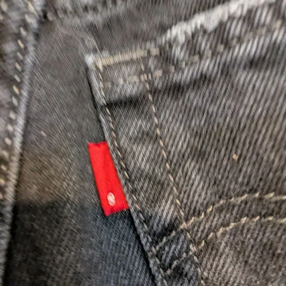 Levi's Premium 501 Cutoff Shorts XX Black Wash w/Button Fly & Blank Tab sz 26 - Picture 2 of 13